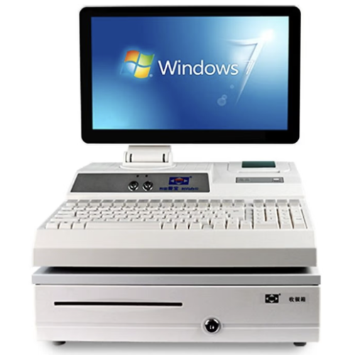 愛寶4800V收銀機收款機一體機餐飲服裝市便利店掃碼收銀系統 白色 單店版